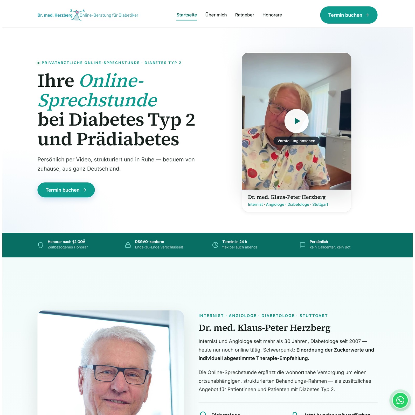 Hero-Bereich der Online-Sprechstunde von Dr. Herzberg